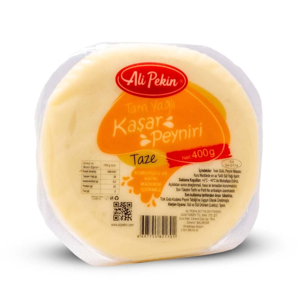 Ali Pekin Taze Kaşar Peyniri 400 gr