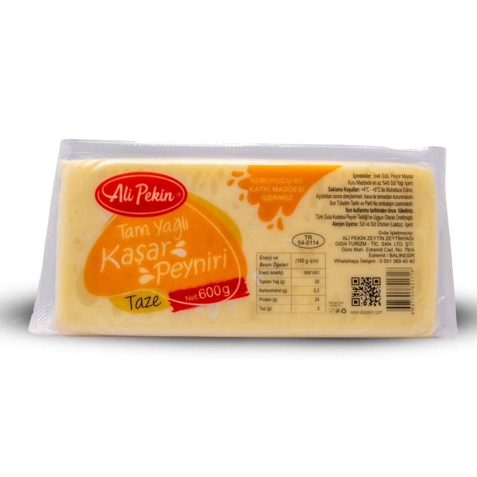 Ali Pekin Taze Kaşar Peyniri 600 gr